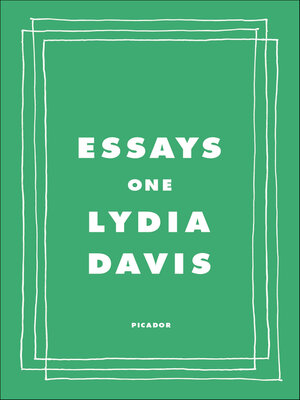 cover image of Essays One